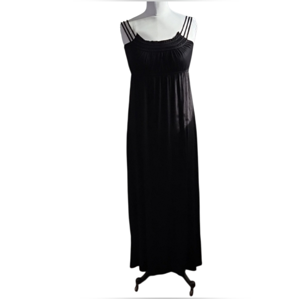 Moa Moa Elegant Black Stretch Knit Maxi Dress S